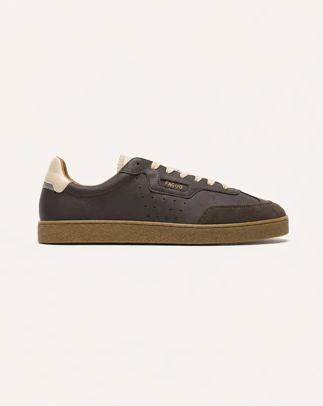 faguo-baskets-cuir-lumbo-marron-chocolat image 1