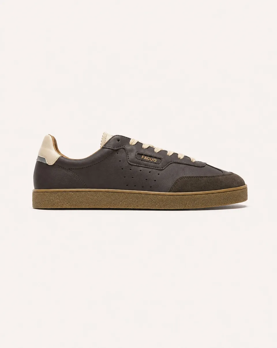 faguo-baskets-cuir-lumbo-marron-chocolat image 1