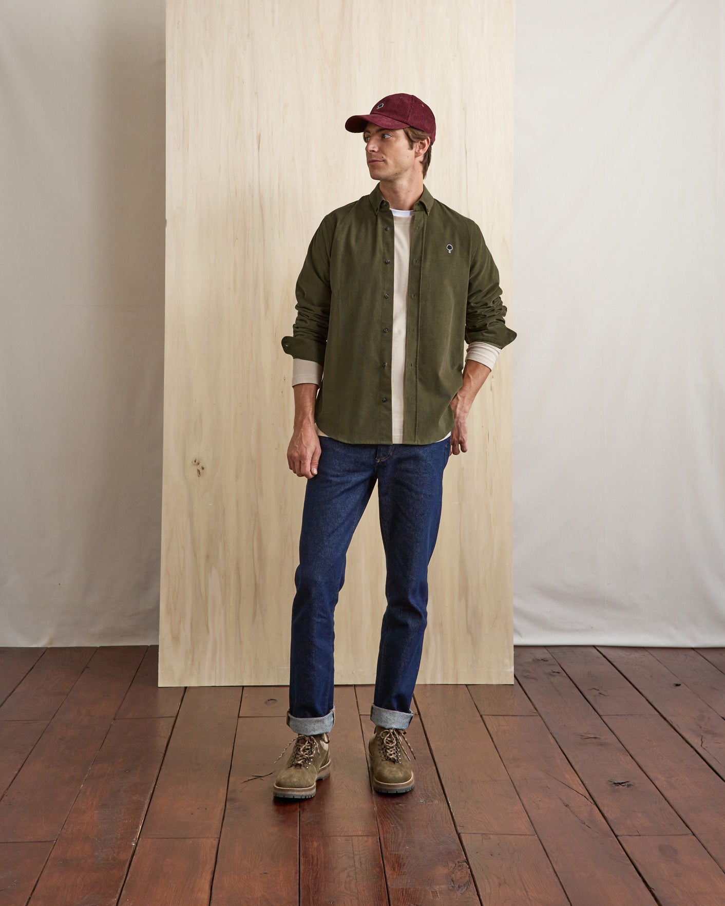 faguo-ivoy-chemise-velours-vert-olive-fonc image 3