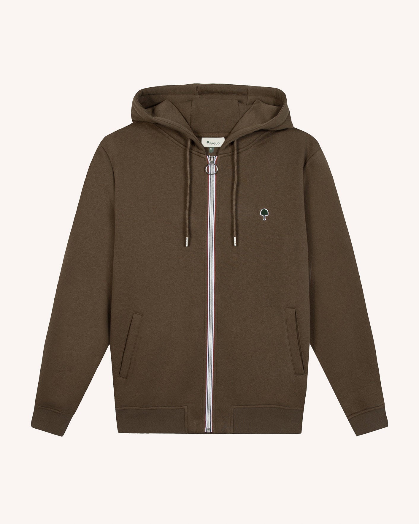 faguo-mesnil-sweat-zipp-capuche-marron-fonc image 2