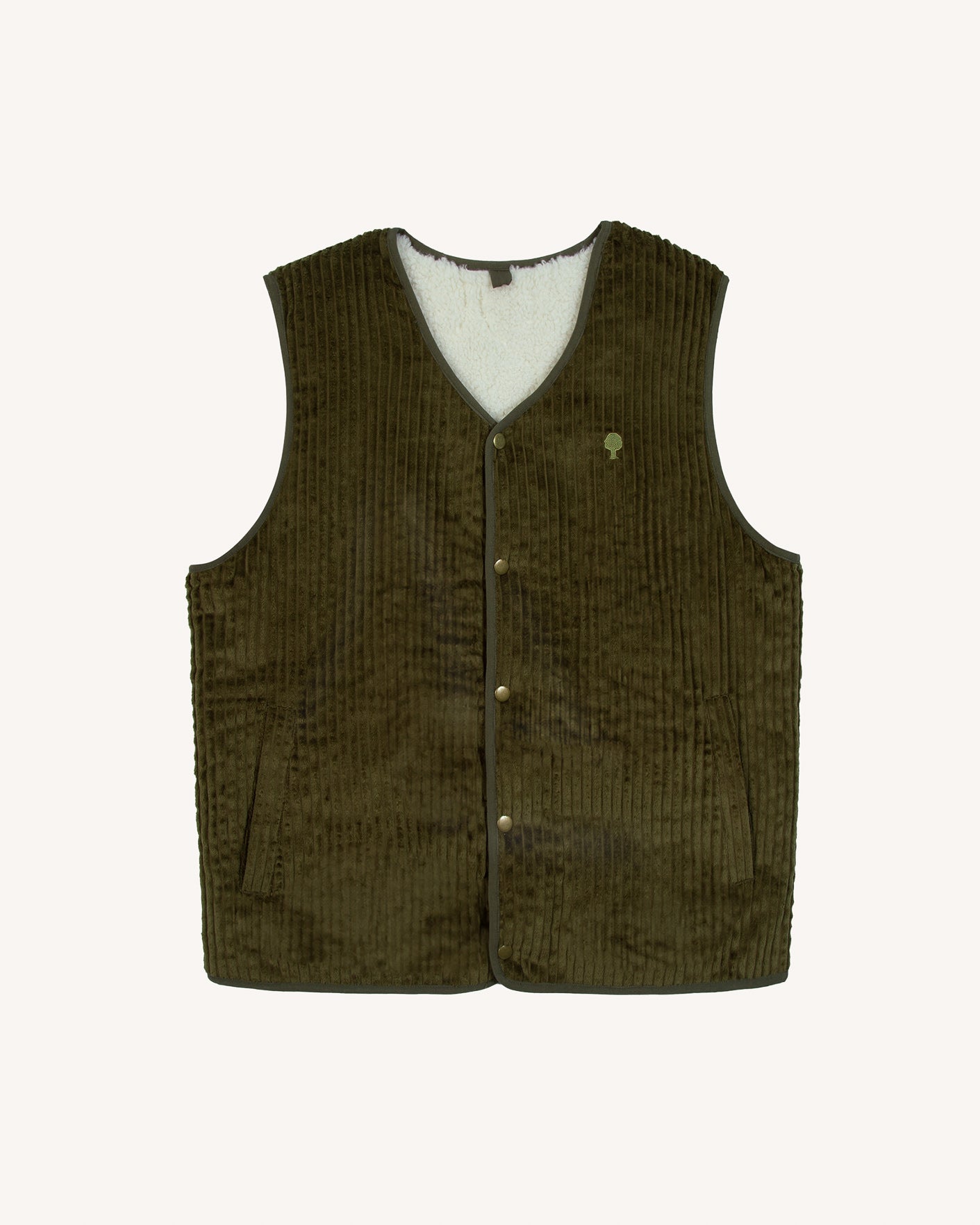 faguo-esterel-veste-sans-manches-r-versible-vert-olive-fonc image 2
