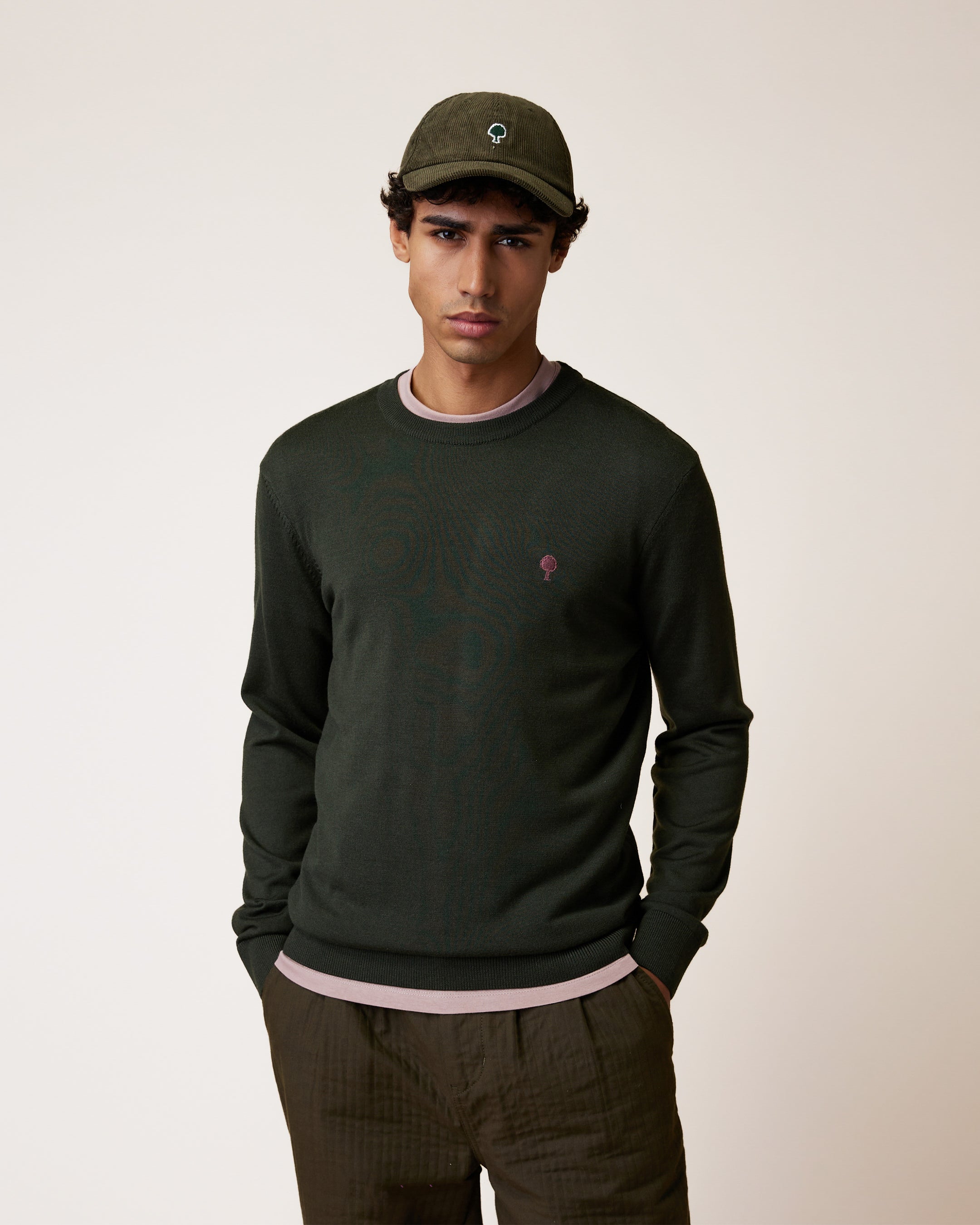 faguo-marly-pull-col-rond-laine-m-rinos-kaki-fonc-homme image 1
