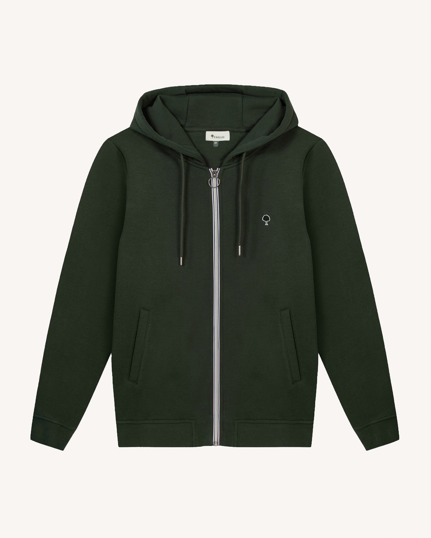 faguo-mesnil-sweat-zipp-capuche-vert-fonc image 2