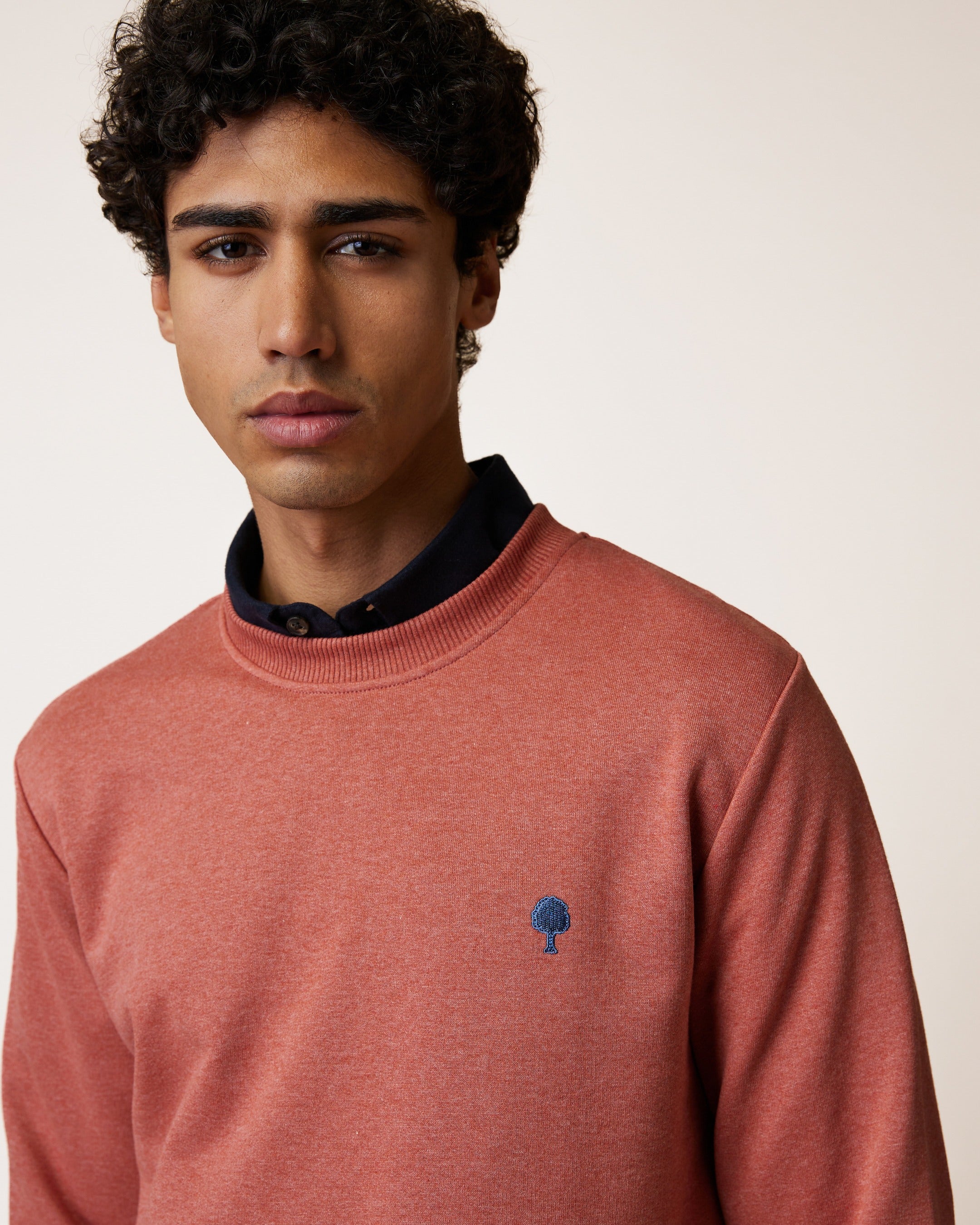 faguo-bussy-sweat-col-rond-rouge-brique-coton-recycl image 7