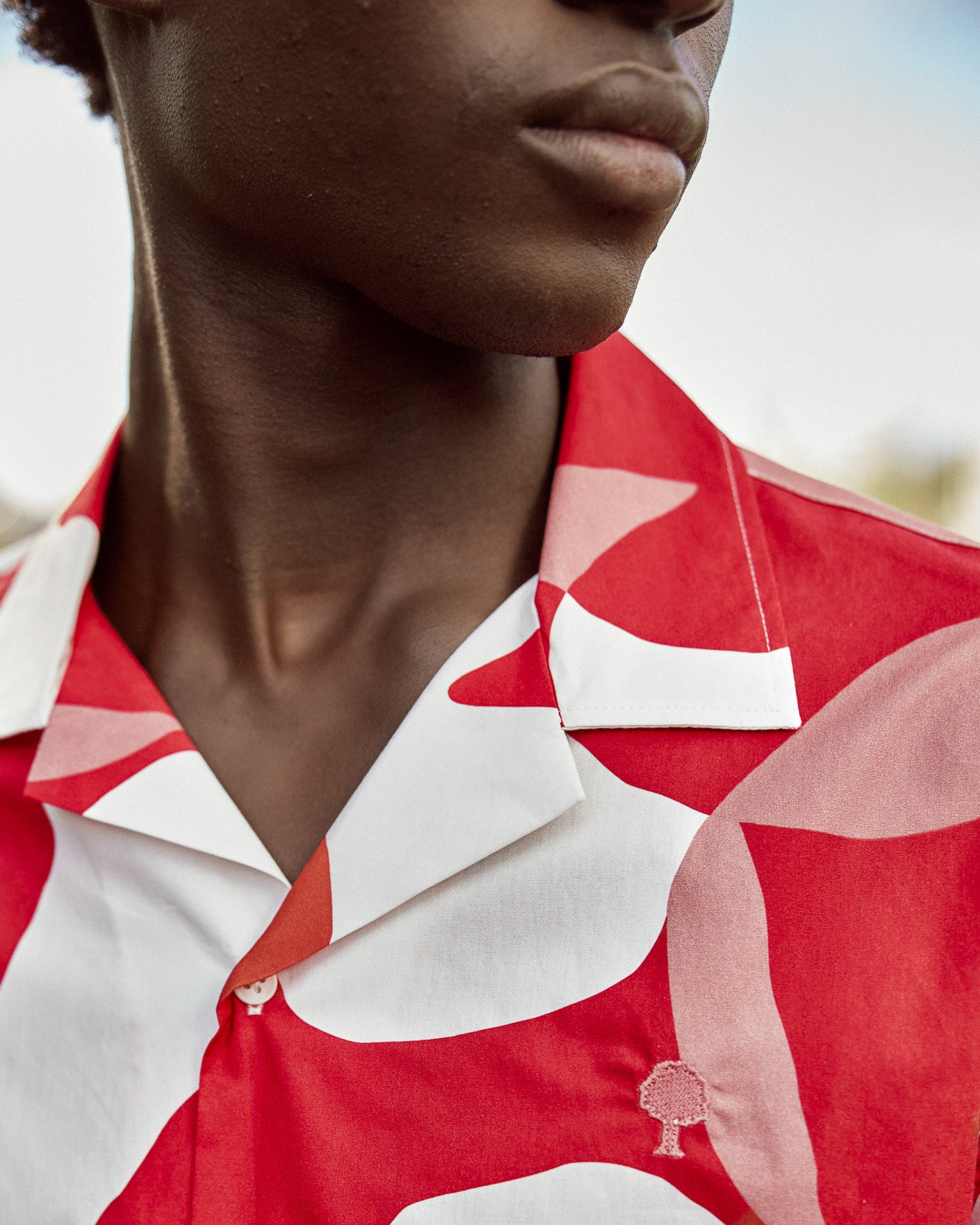 faguo-vimy-chemise-manches-courtes-homme-rouge-et-cr-me-coton image 5
