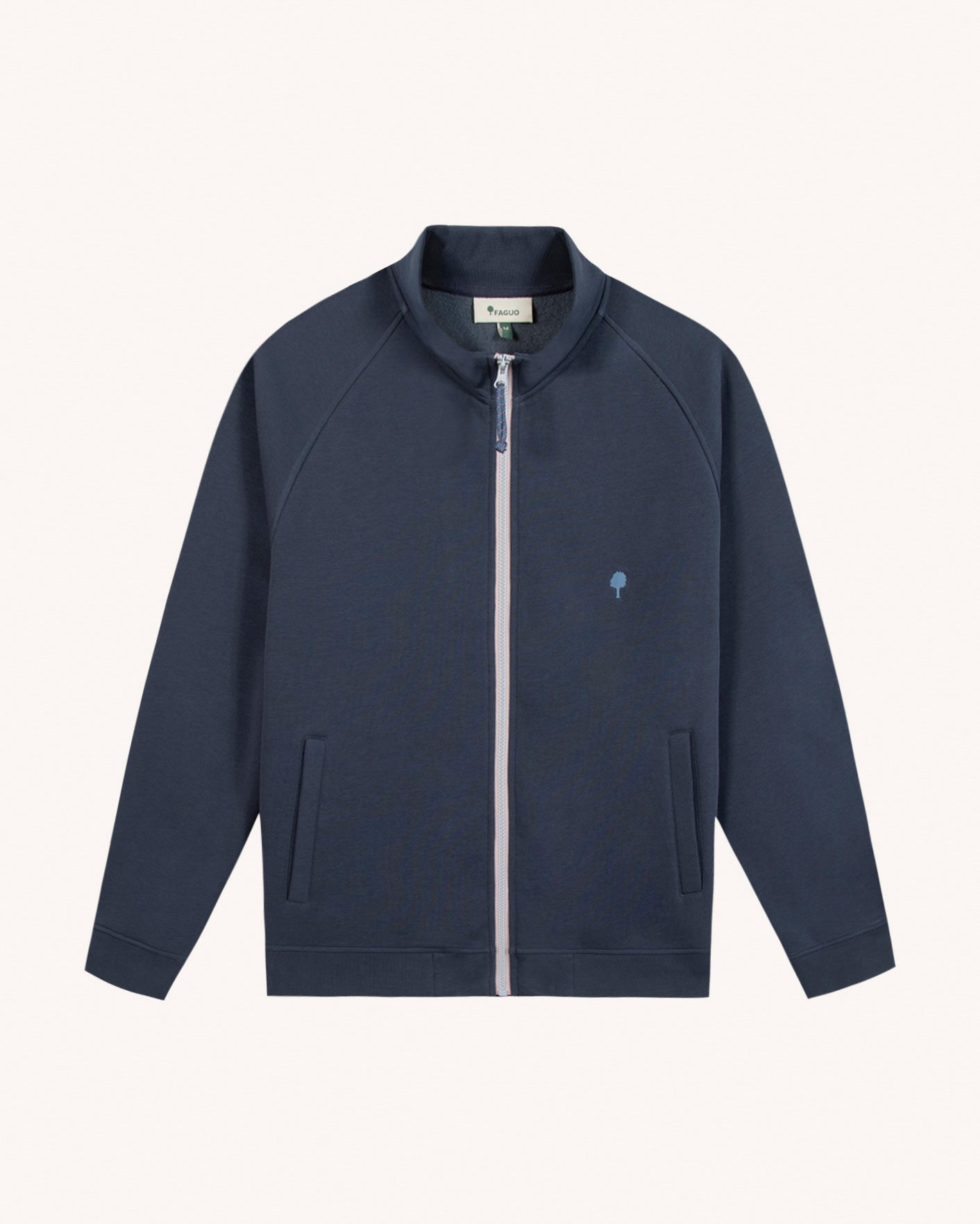 faguo-horte-veste-zipp-e-sweat-marine-gris-molleton image 2