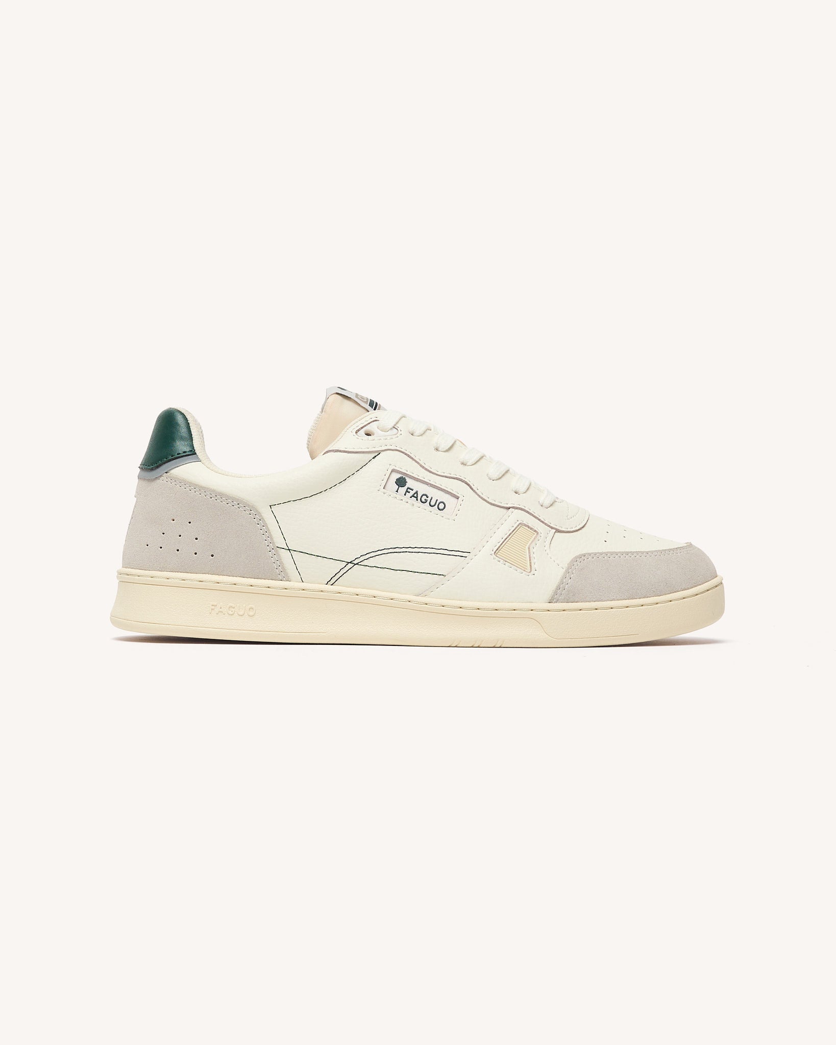 faguo-commute-1-baskets-cuir-blanc-et-vert image 1
