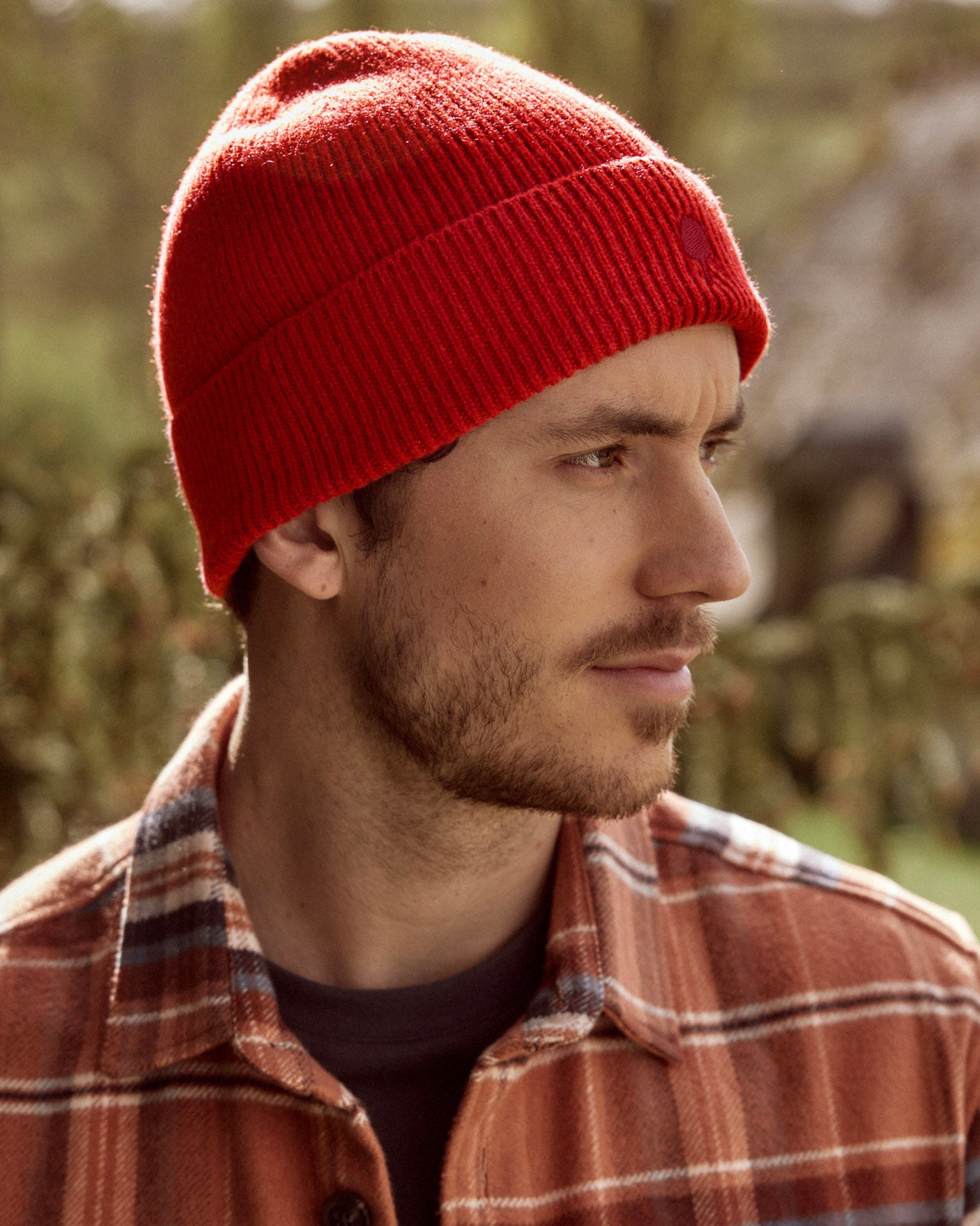 faguo-beanie-bonnet-en-laine-rouge-brique-homme-maille-3d image 3