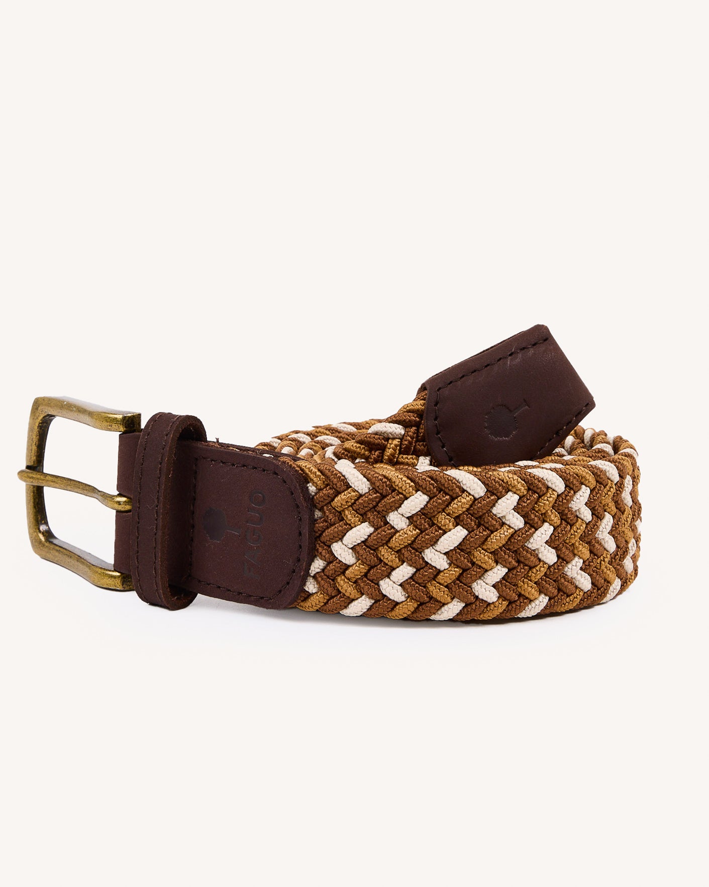 faguo-ceinture-tress-e-homme-camel-et-cru-110-cm image 2