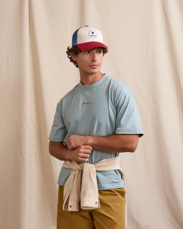 faguo-yellowstone-t-shirt-oversize-bleu-imprim-homme image 1